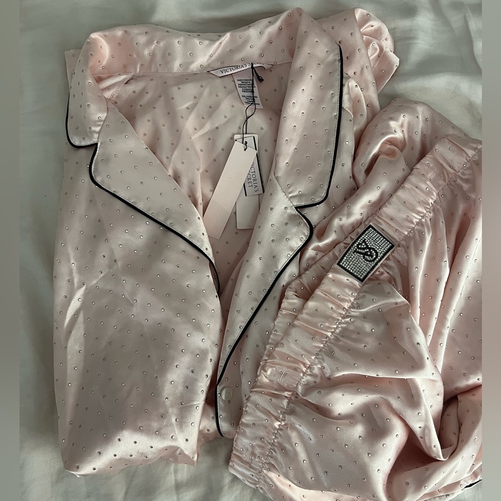 Victoria’s Secret Dew Drop Satin Long Pajama Set XXL NWT